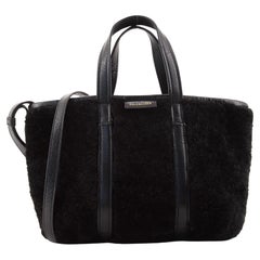 Balenciaga Barbes East-West Shopper Tote Shearling Small