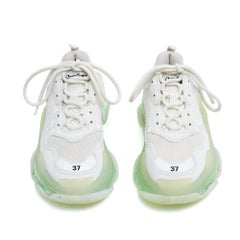 Balenciaga Baskets Triple S EU37 White Leather Green Clear Sole Sneakers UK4 US6