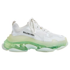 Balenciaga Baskets Triple S EU37 White Leather Green Clear Sole Sneakers UK4 US6