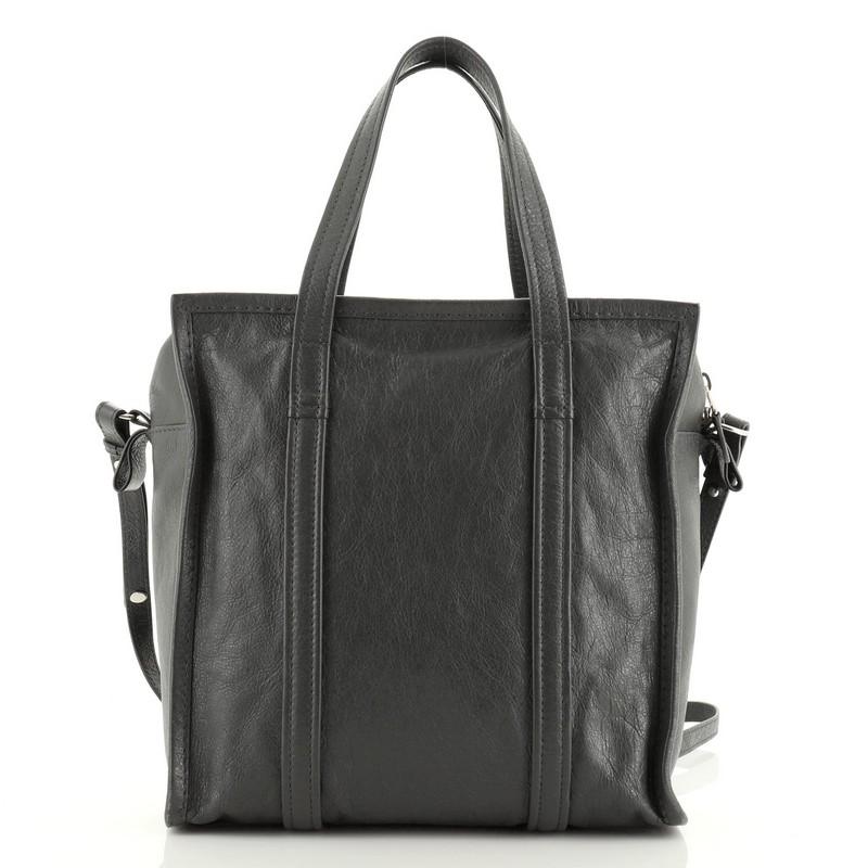 Black Balenciaga Bazar Convertible Tote Leather Small