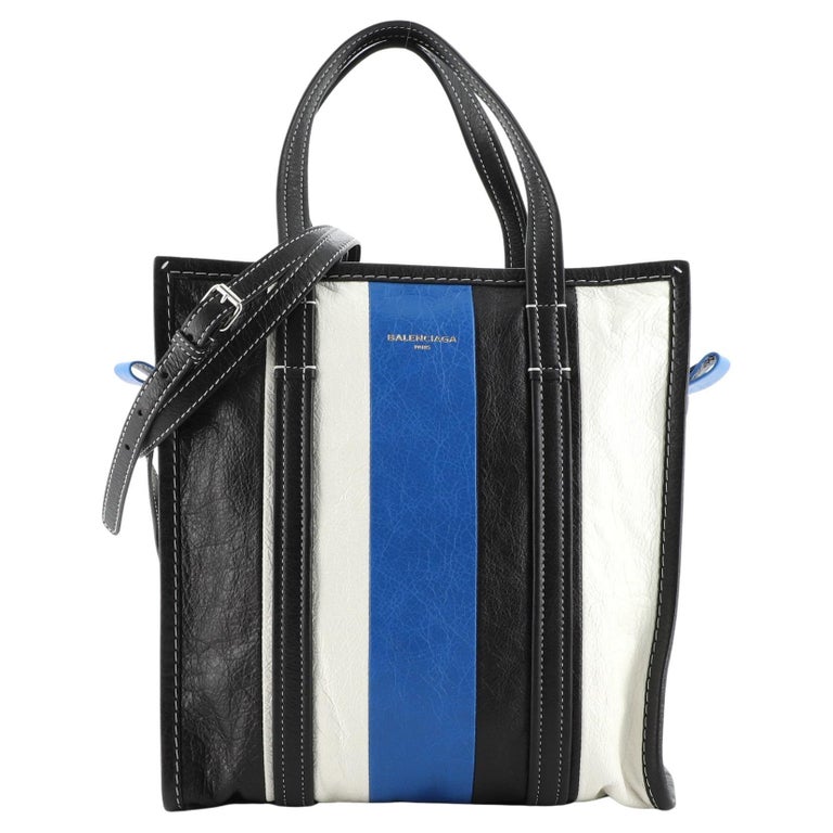 Balenciaga Bazar Convertible Tote Striped Leather Small at 1stDibs