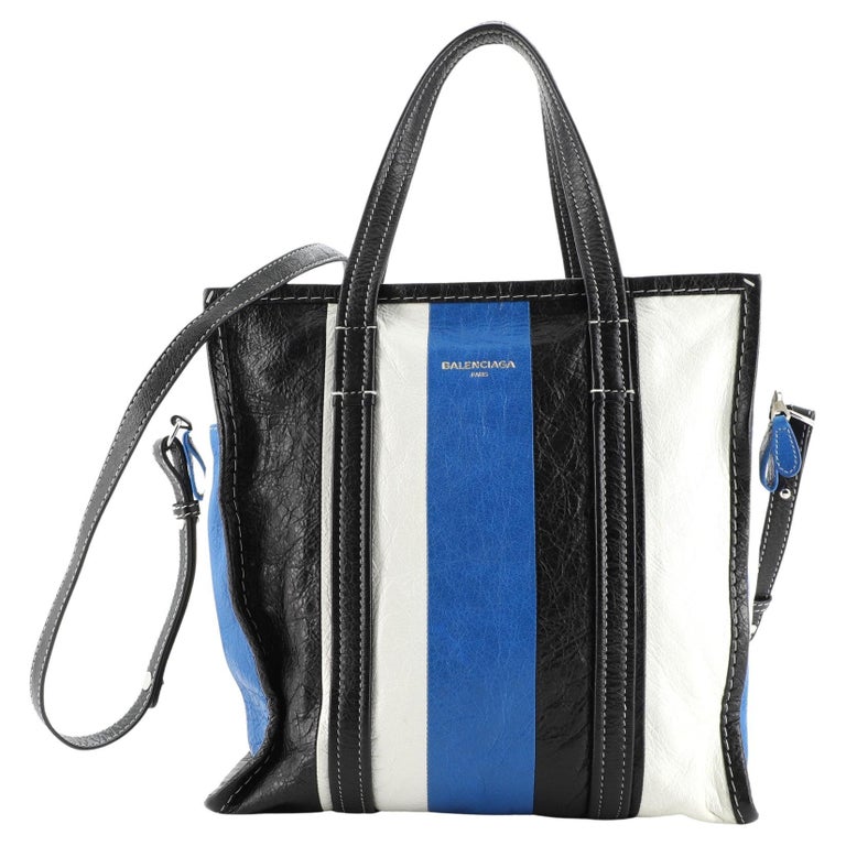 Balenciaga Bazar Convertible Tote Striped Leather Small at 1stDibs