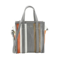 Balenciaga  Bazar Convertible Tote Striped Leather XS