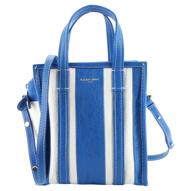 Balenciaga Bazar Convertible Tote Striped Leather XS at 1stDibs