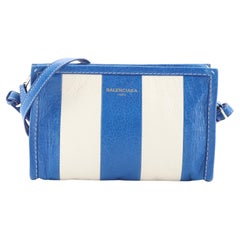 Balenciaga Bazar Crossbody Bag Striped Leather