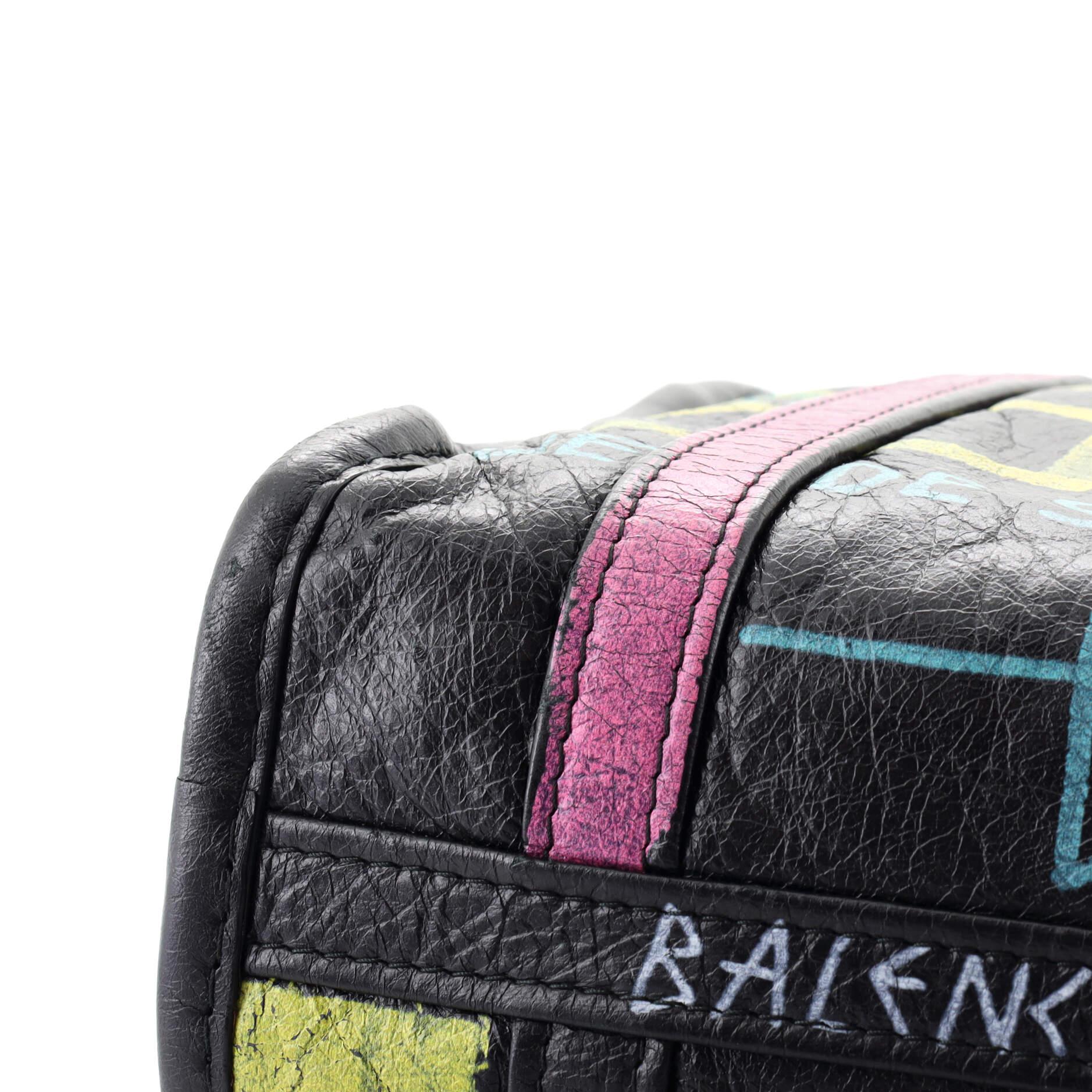 Balenciaga Bazar Graffiti Convertible Tote Leather XS 1