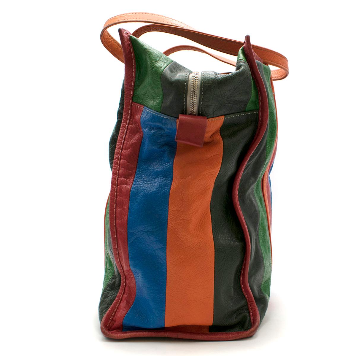 Black Balenciaga Bazar Leather Shopper Tote Bag