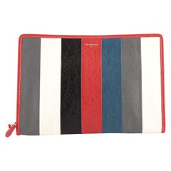 Balenciaga Bazar Pochette en cuir rayé