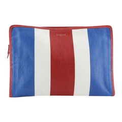 Balenciaga - Bazar - Pochette en cuir rayé