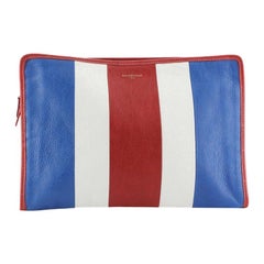 Balenciaga Bazar Pouch Striped Leather