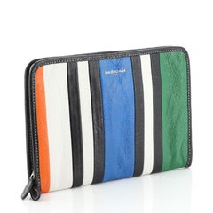 Balenciaga Bazar Pouch Striped Leather Mini