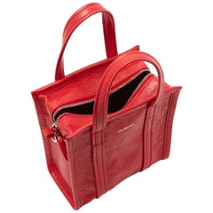 Balenciaga Bazar Shopper Small Size Red Leather Ladies Messanger Bag 443096