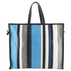 Balenciaga Bazar Tote en cuir rayé Large