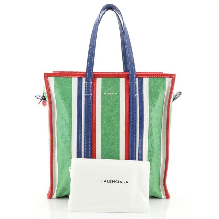 Balenciaga Bazar Tote Striped Leather Medium at 1stDibs