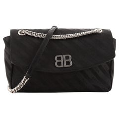 Balenciaga BB Chain Round Shoulder Bag Jacquard Medium