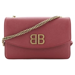 Balenciaga BB Chain Round Shoulder Bag Leather Small