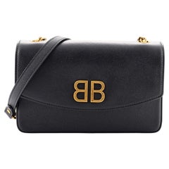 Balenciaga BB Chain Round Shoulder Bag Leather Small