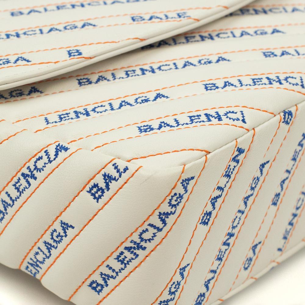 BALENCIAGA Bb chain Shoulder bag in White Leather 2