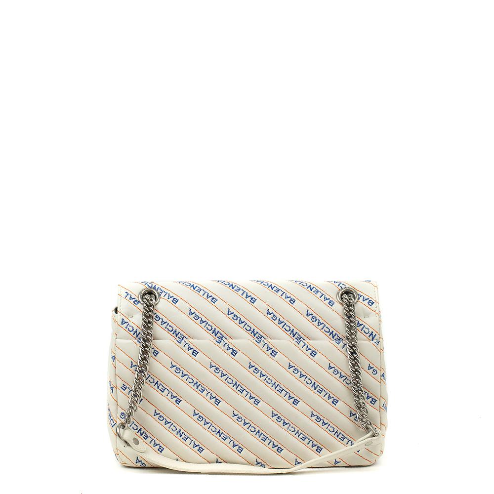 BALENCIAGA Bb chain Shoulder bag in White Leather at 1stDibs