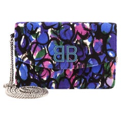 Balenciaga BB Chain Wallet Quilted Printed Velvet