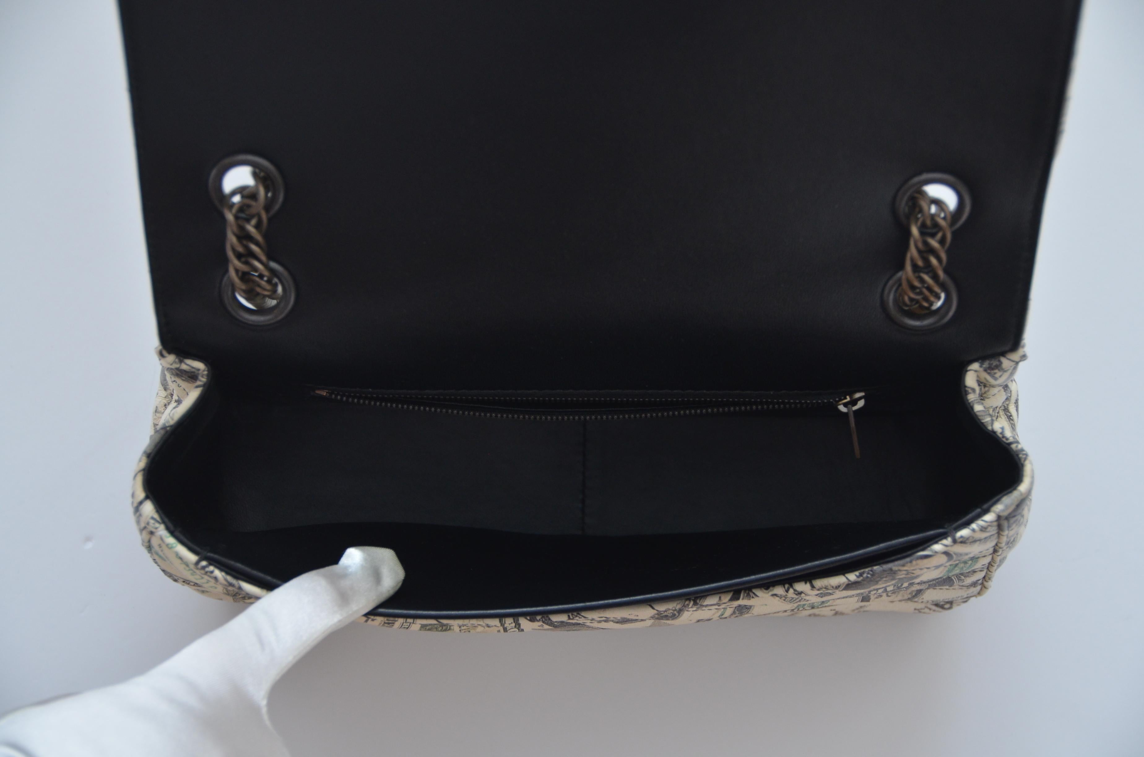 Balenciaga BB  Dollar Print Leather Chain  Handbag Seen On Khloe Kardashian  NEW 4