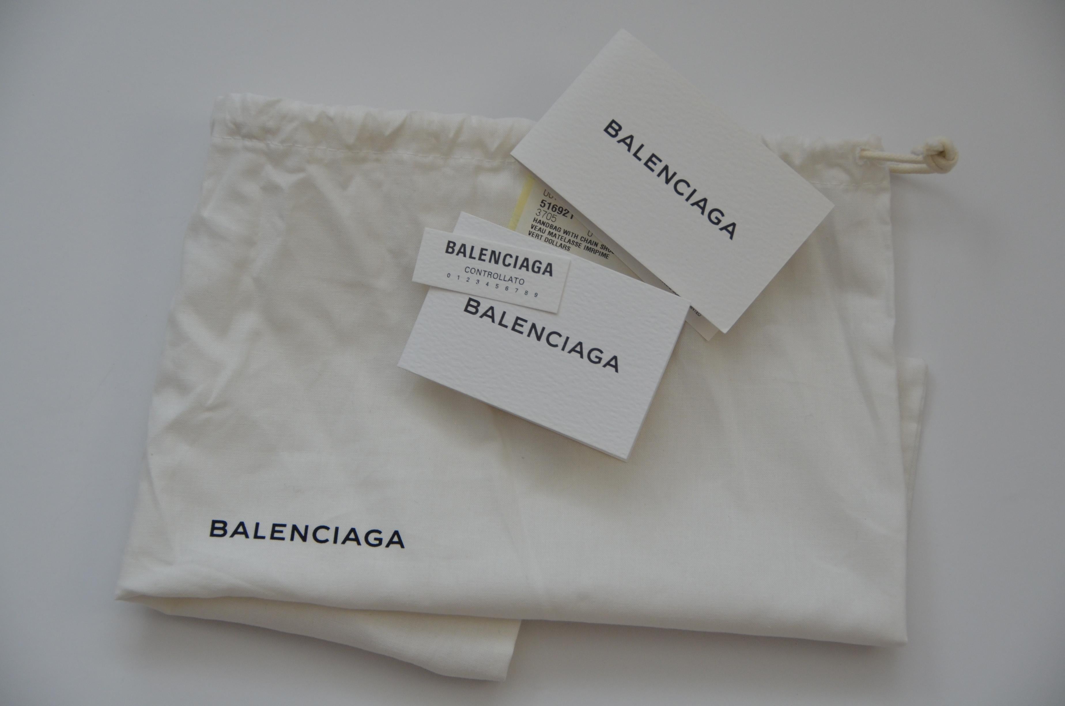 Balenciaga BB  Dollar Print Leather Chain  Handbag Seen On Khloe Kardashian  NEW 6