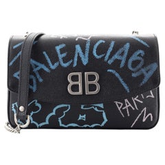 Balenciaga BB Graffiti Chain Shoulder Bag Leather Medium at