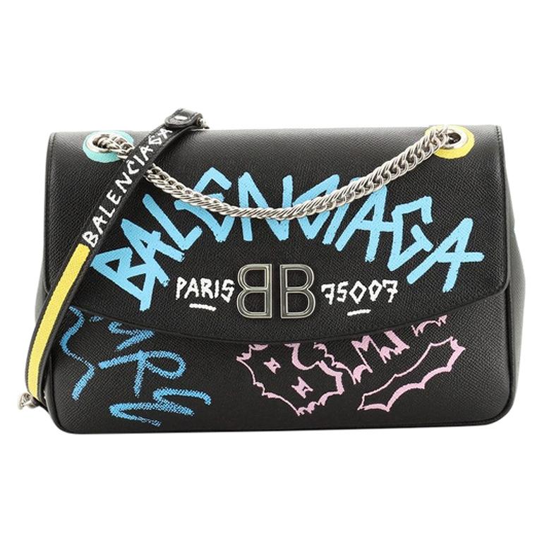 Balenciaga BB Graffiti Chain Shoulder Bag Leather Medium at 1stDibs  chain  graffiti mens bag, chain graffiti bag, balenciaga graffiti bag