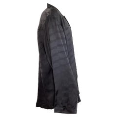 Balenciaga BB Logo Print Long Sleeve Shirt in Black Silk