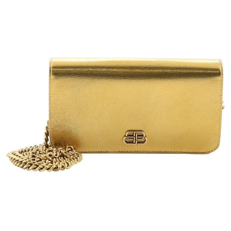 Balenciaga BB Phone Holder Chain Wallet Leather