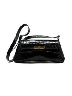 Balenciaga BB-plaque crocodile-effect leather shoulder bag