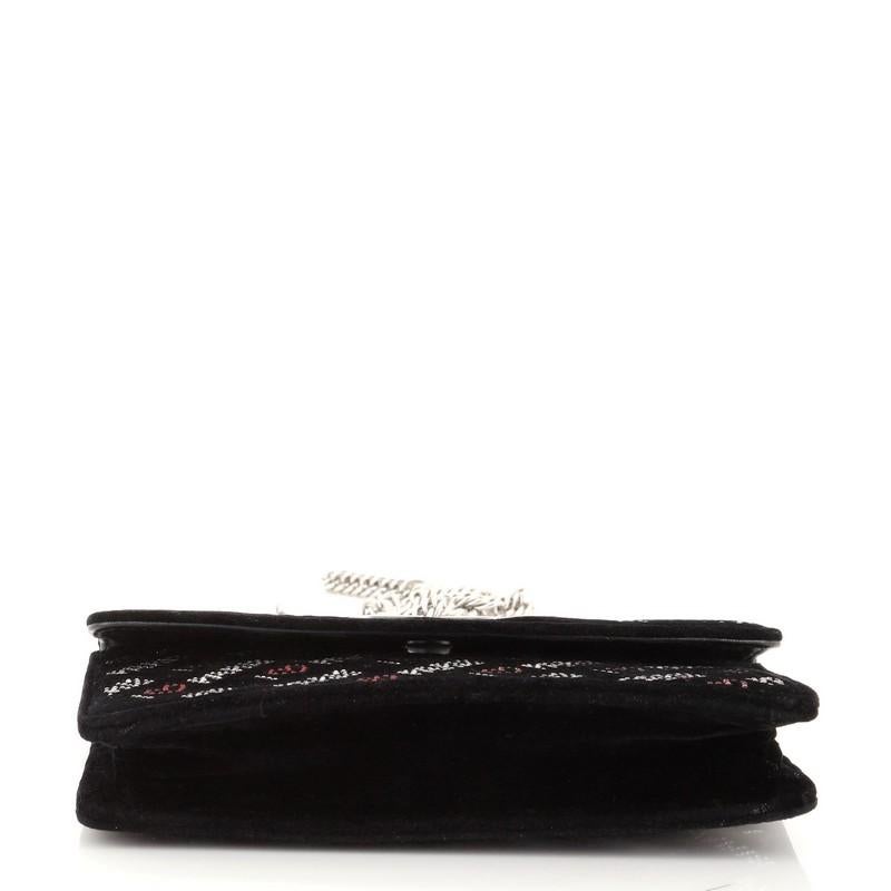 Balenciaga BB Round Wallet on Chain Crystal Embellished Velvet Small In Good Condition In NY, NY