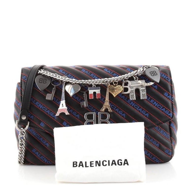Balenciaga BB Chain Round Shoulder Bag Quilted Embroidered Leather Small -  ShopStyle