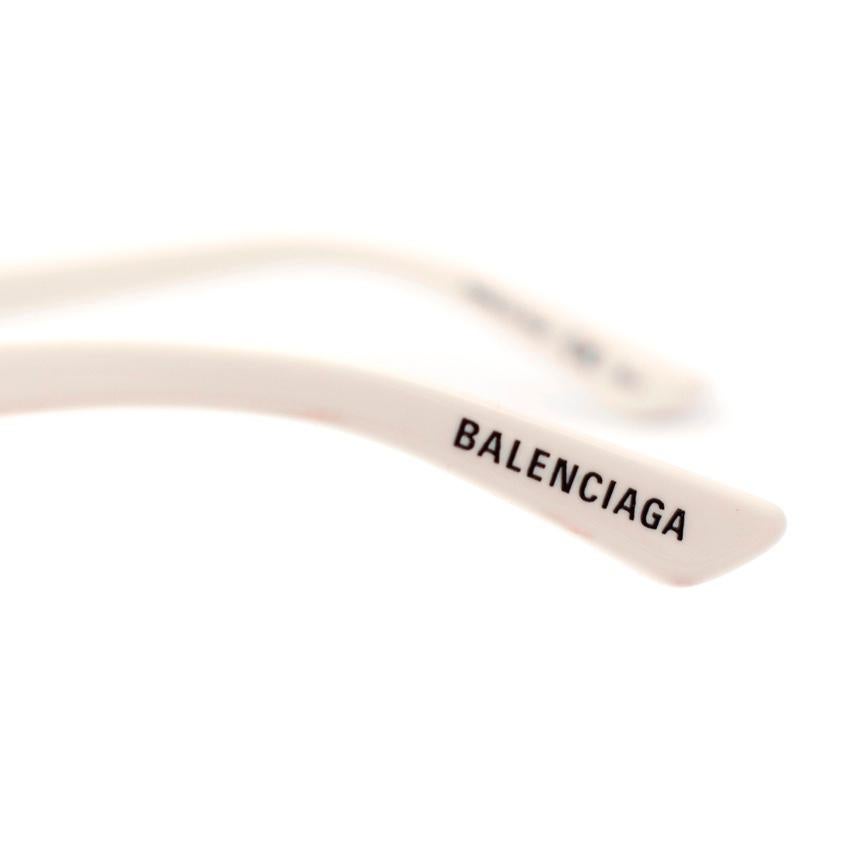 Balenciaga BB0003S Angular Silver Lens Sunglasses In Excellent Condition For Sale In London, GB