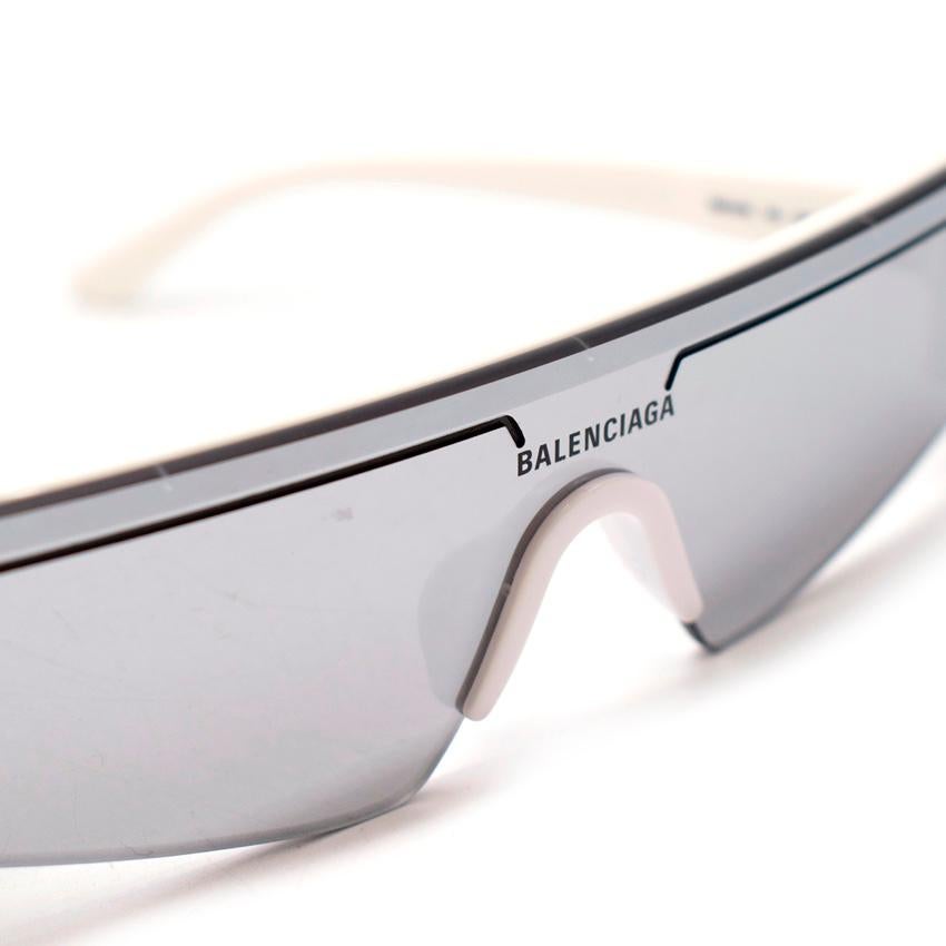 Balenciaga BB0003S Angular Silver Lens Sunglasses For Sale 1
