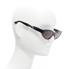 BALENCIAGA BB0207S noir logo twist temple oval cat eye sunglasses