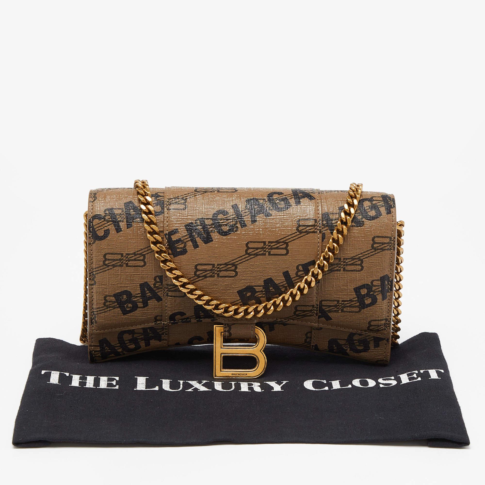 Balenciaga Beige/Black BB Monogram Leather XS Hourglass Bag 8