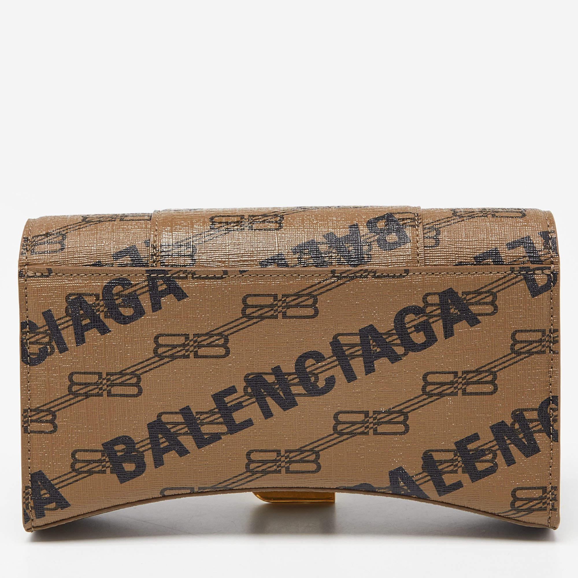 Balenciaga Beige/Black BB Monogram Leather XS Hourglass Bag 1
