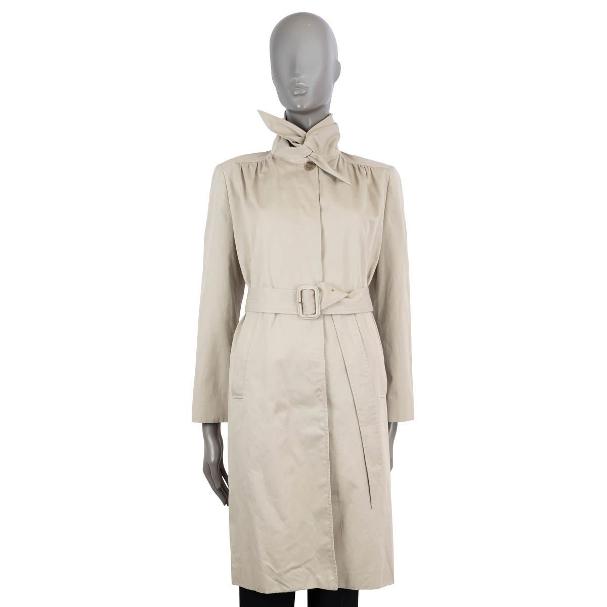 Beige BALENCIAGA beige cotton 2017 SCARF TRENCH Coat Jacket 40 M For Sale