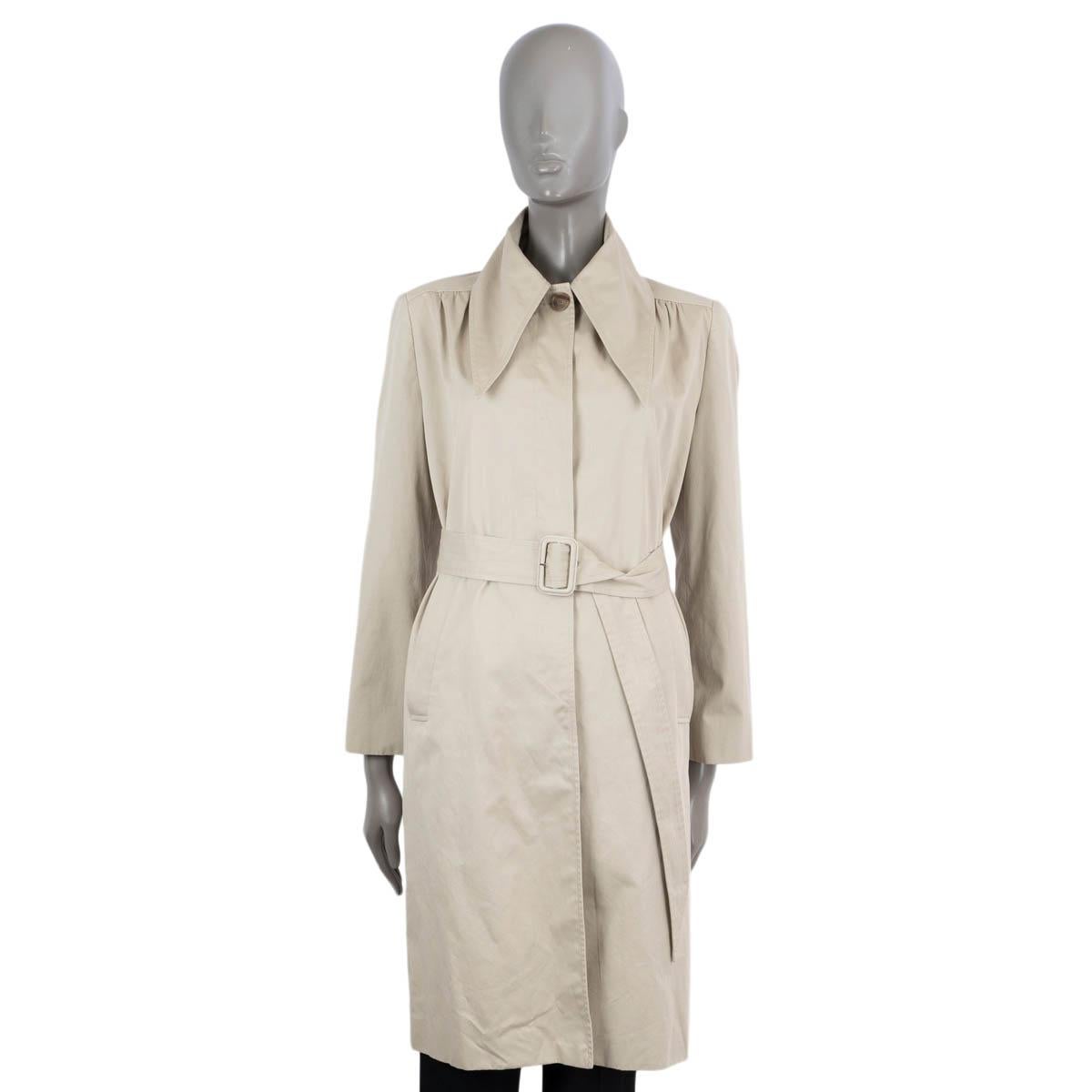 Women's BALENCIAGA beige cotton 2017 SCARF TRENCH Coat Jacket 40 M For Sale