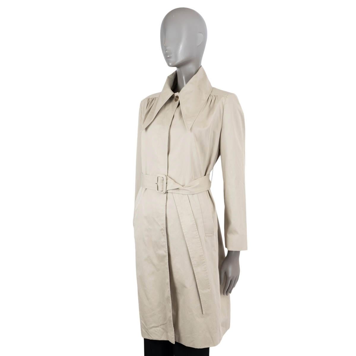BALENCIAGA beige cotton 2017 SCARF TRENCH Coat Jacket 40 M For Sale 2