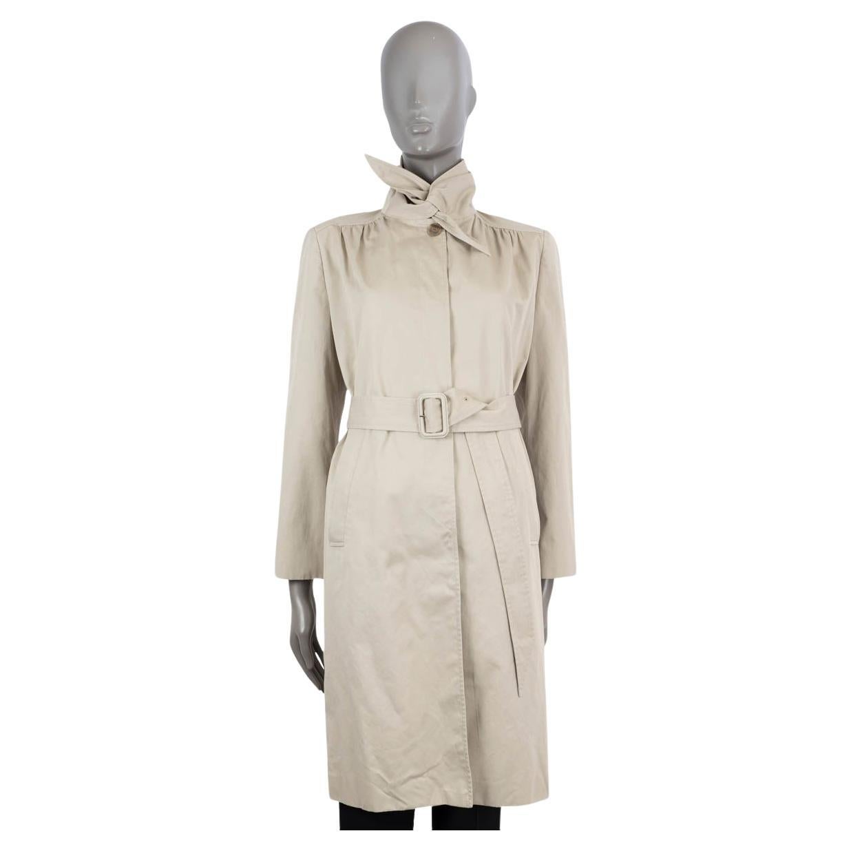 BALENCIAGA beige cotton 2017 SCARF TRENCH Coat Jacket 40 M For Sale