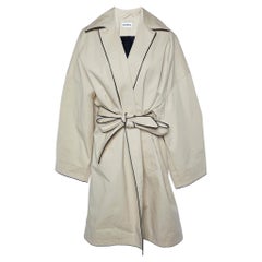 Balenciaga Beige Cotton Belted Cocoon Coat S