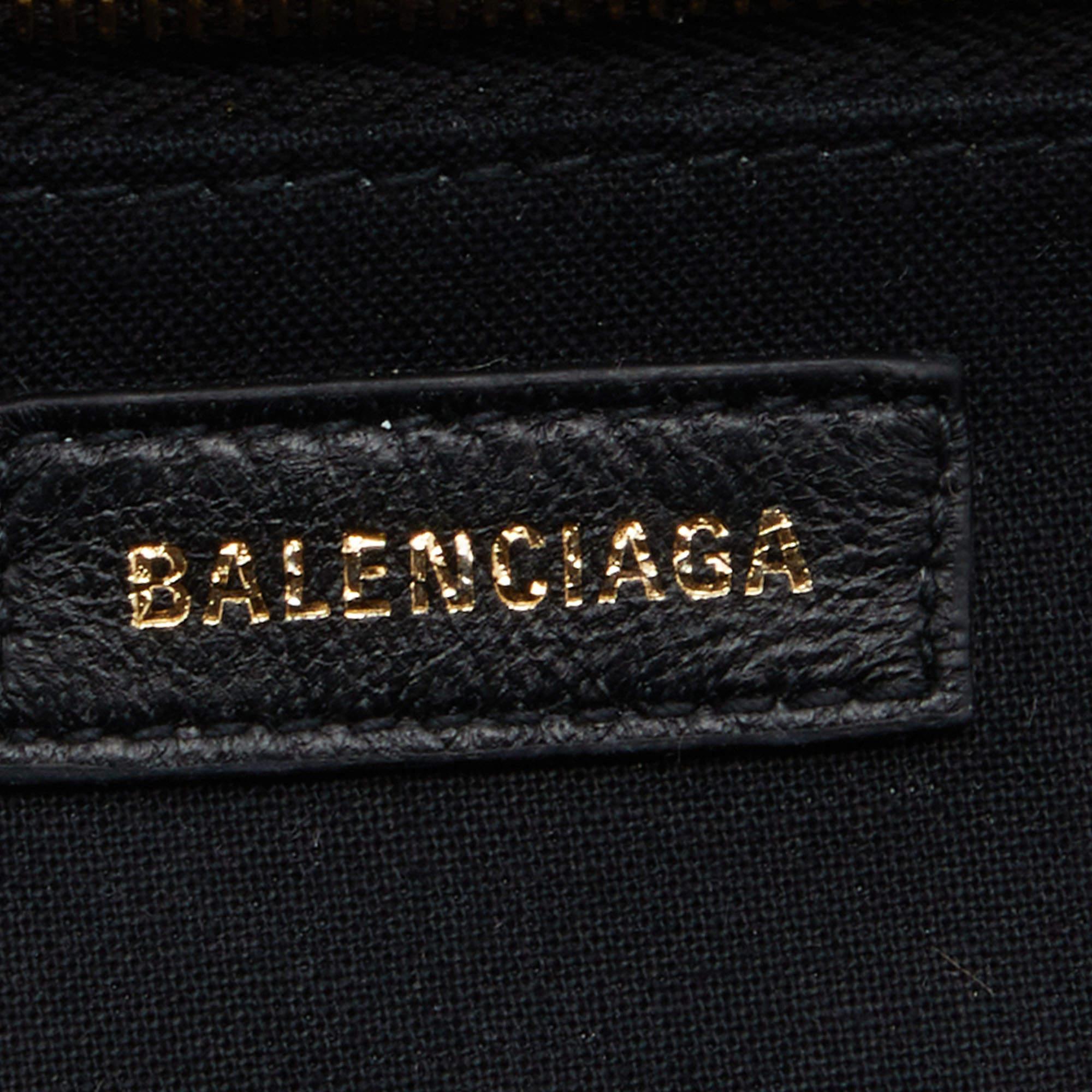 Balenciaga Beige Croc Embossed Leather XL Cloud Clutch 8