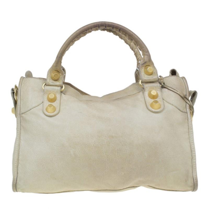 Women's Balenciaga Beige Lambskin Classic City Tote