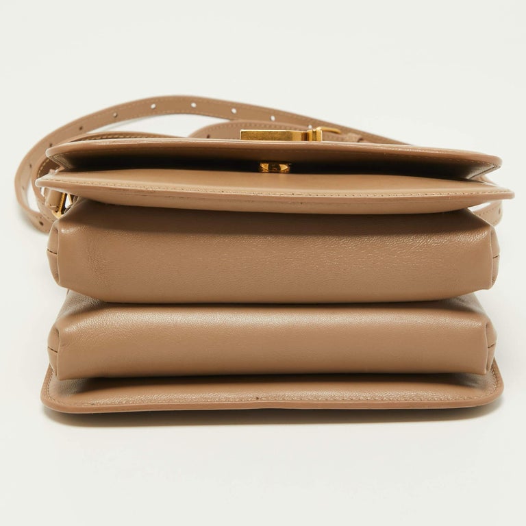 Balenciaga Beige Leather B Logo Crossbody Bag For Sale at 1stDibs