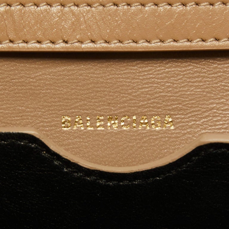 Balenciaga Beige Leather B Logo Crossbody Bag For Sale at 1stDibs