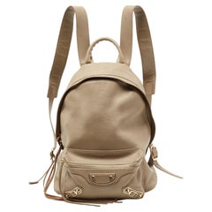Balenciaga Beige Leather Classic Backpack