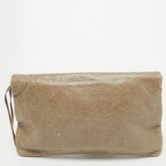 Balenciaga Beige Leather Classic Envelope Clutch