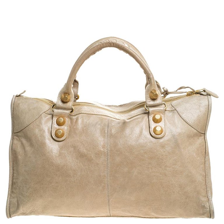 Balenciaga Beige Leather GGH Work Tote For Sale at 1stDibs